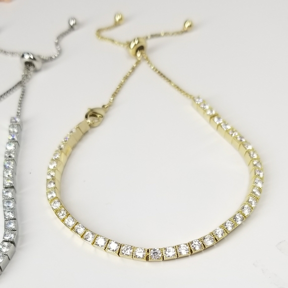 Bracelet / Anklet Pave CZ Diamond Slider NEW - Picture 9 of 11